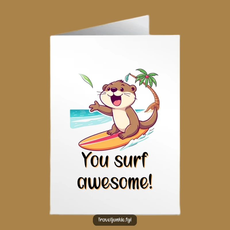 Free Printable Congrats Card: Otter's Splashy Success Ride