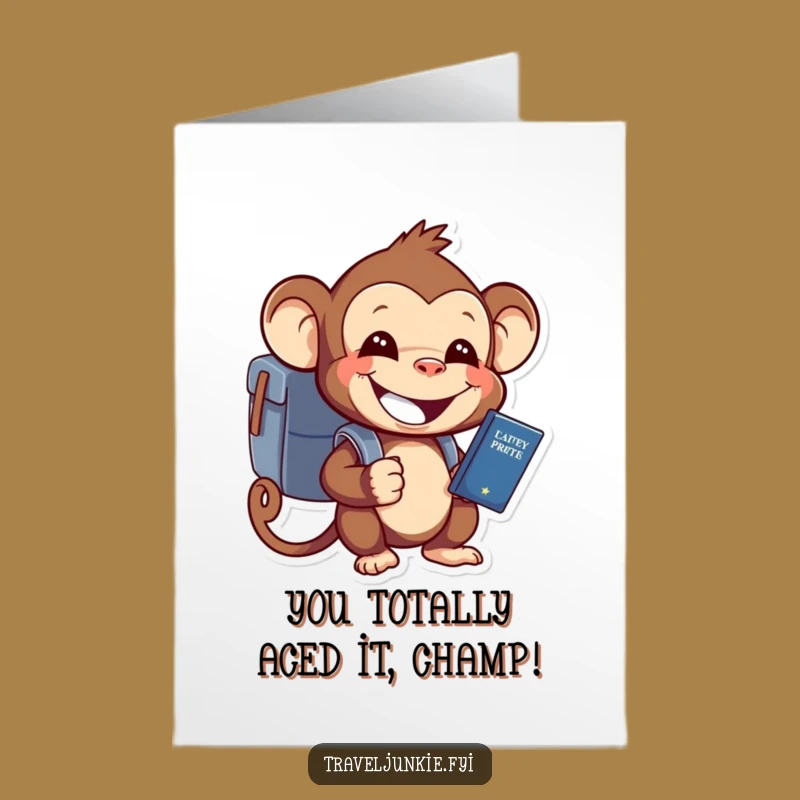 Free Printable Monkey Congrats Card: Funny Downloadable Gift for New Adventures