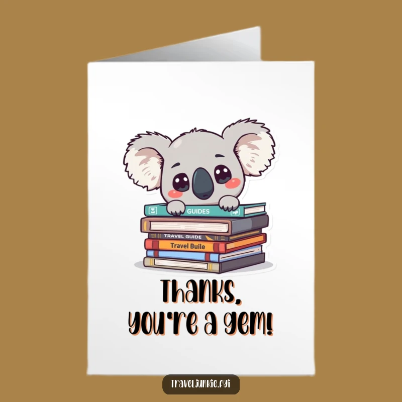 Free Printable Koala Thank You Card: Funny Downloadable Gift for Gratitude