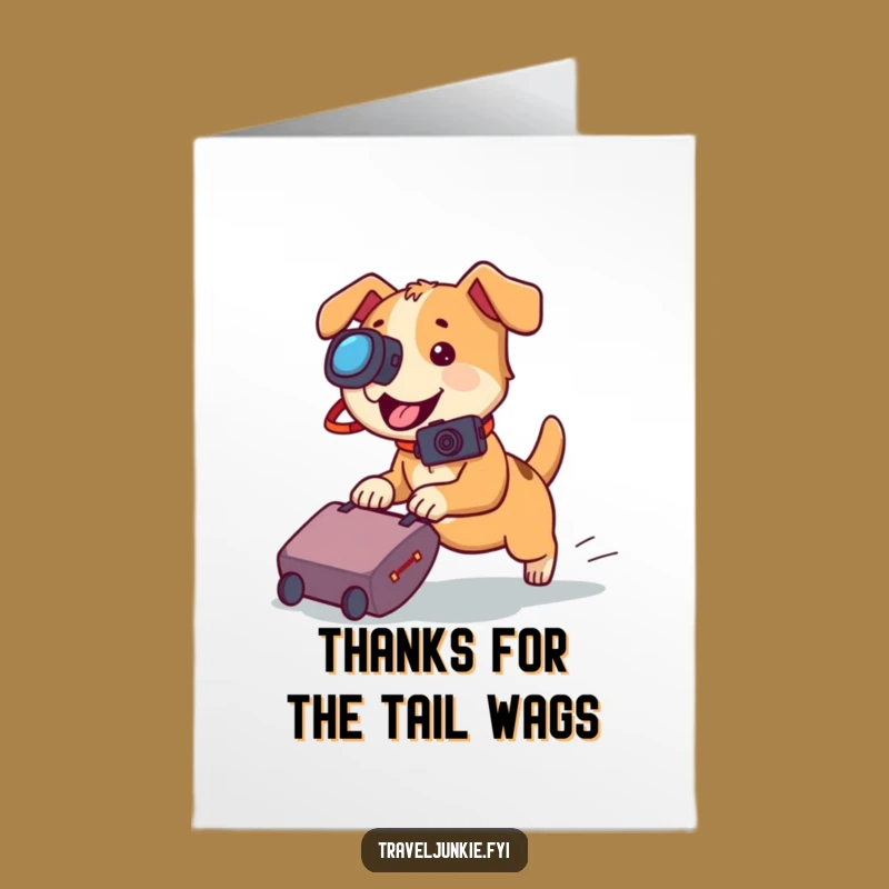 Free Printable Thank You Card: Dog's Photo Chase of Gratitude
