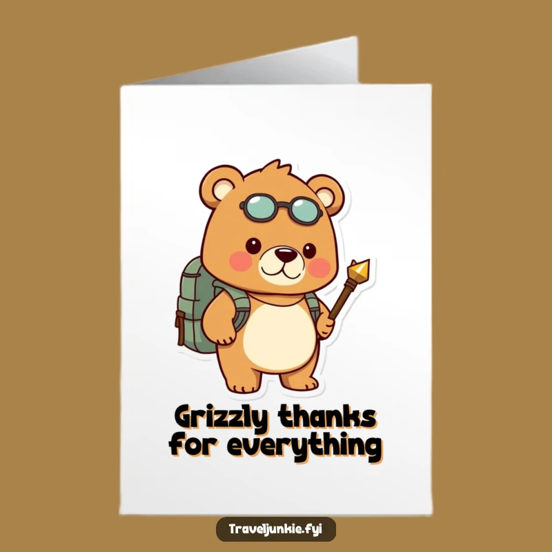 Free Printable Thank You Card: Bear's Gratitude For Your Help, Downloadable Gift