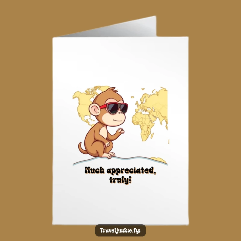 Free Printable Monkey Thank You Card: Global Gratitude Humor