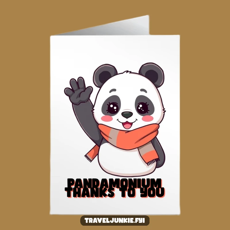 Free Printable Thank You Card: Panda's Warm Hello Funny Downloadable Gift