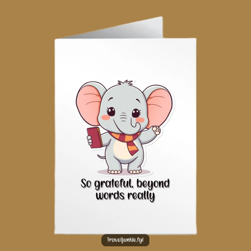 Free Printable Elephant Thank You Card: Funny Farewell Sweetness Downloadable Gift