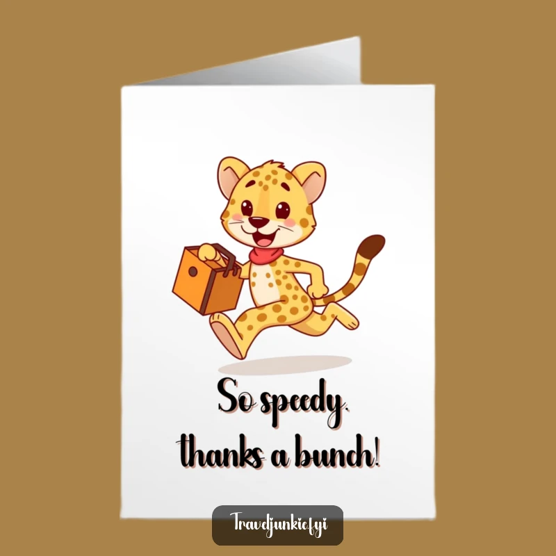 Free Printable Cheetah Thank You Card: Quick Gratitude Downloadable Gift