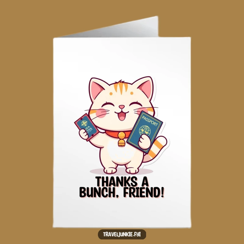 Free Printable Cat Thank You Card: Travel Thanks Humor
