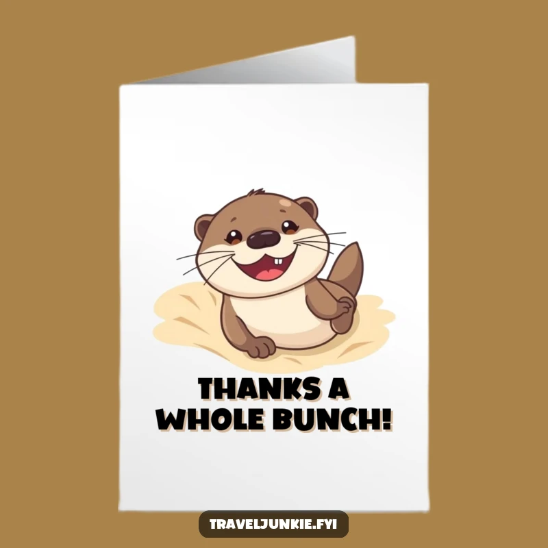 Free Printable Thank You Card: Otter's Grateful Glide - Cute Downloadable