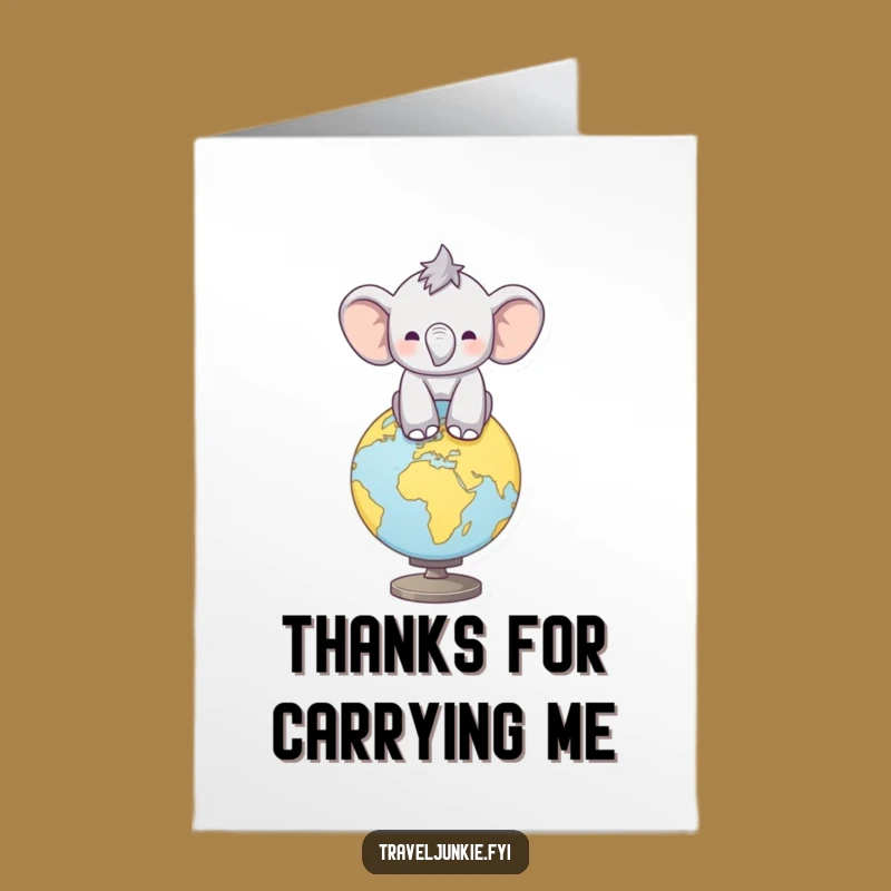 Free Printable Elephant Thank You Card: A World of Thanks!