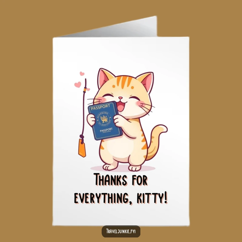 Free Printable Thanks Card: Cat Passport Thanks Funny Downloadable Gift