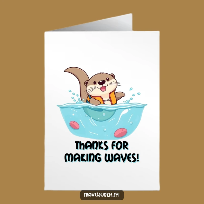 Free Printable Otter Thank You Card: Funny Diving Appreciation