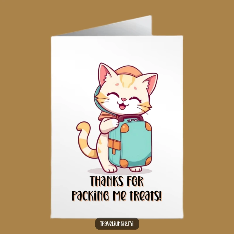 Free Printable Thank You Cat Card: Thanks for the Adventure Downloadable