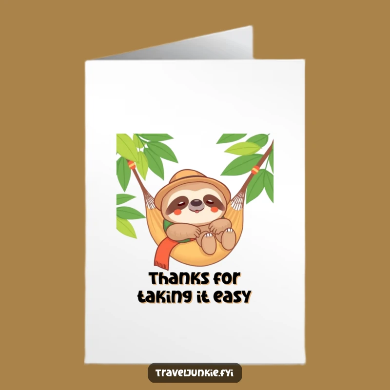 Free Printable Sloth Thank You Card: Relaxed Gratitude Downloadable!