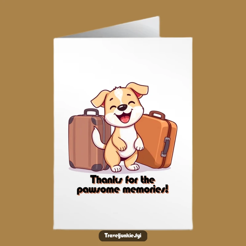 Free Printable Thank You Card: Funny Dog Travel Theme