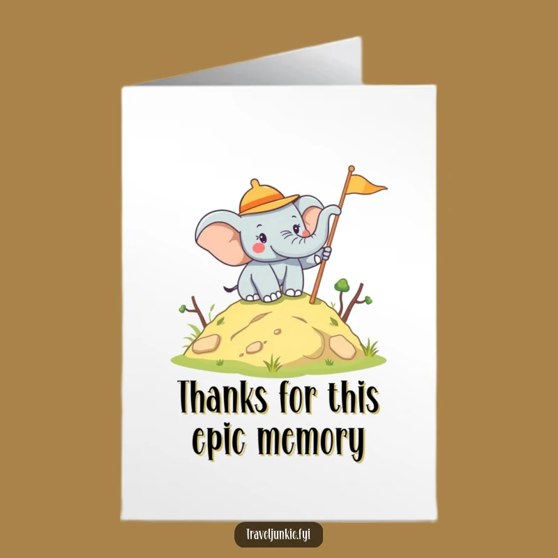 Free Printable Elephant Explorer Thank You Card: Joyful Gratitude Downloadable!