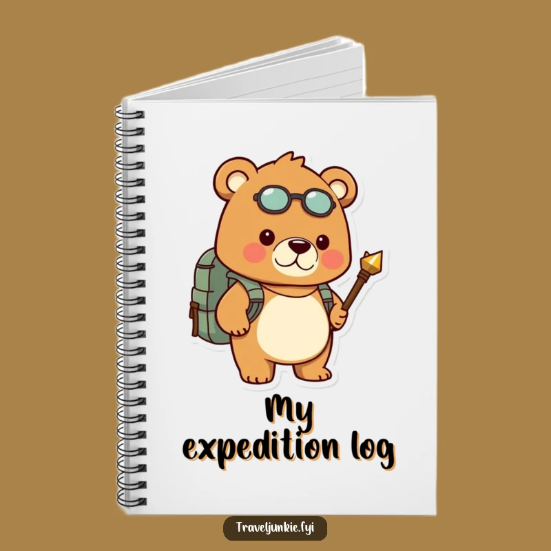 Funny Determined Bear Hiking Notebook: Jot Down Adventures with Humor