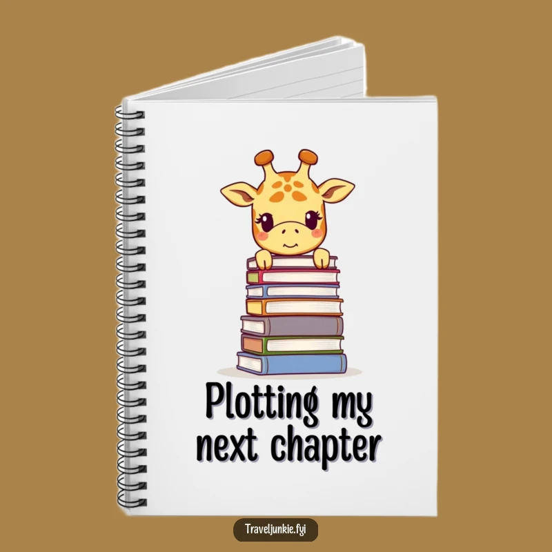 Funny Giraffe Book Stack Notebook - Smiling Journal Gift for Readers