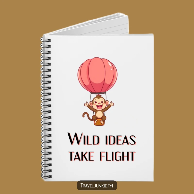 Funny Monkey Hot Air Balloon Notebook - Ecstatic Bounce, Perfect Funny Gift