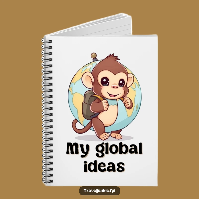 Funny Monkey's Globe Notebook: Journal Your Discoveries with Humor, Ideal Funny Gift