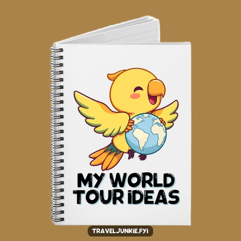 Funny Parrot Globe Notebook: Journal Your World Travels!