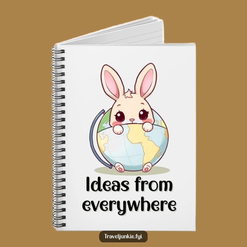 Funny Rabbit Globe Notebook: Jot Down Adventures with a Curious Peeking Bunny