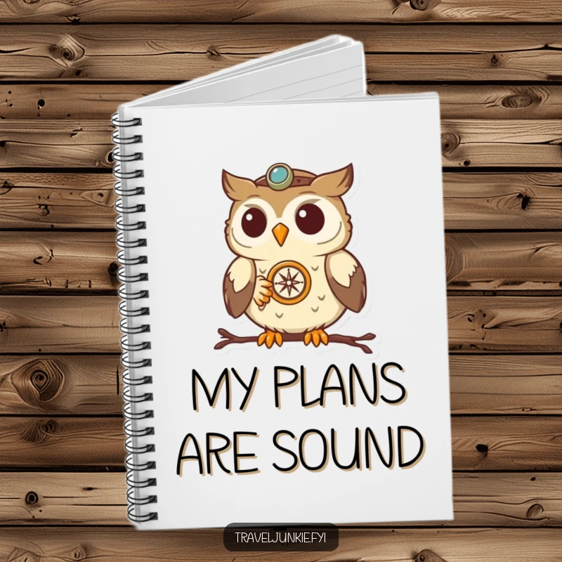 Funny Owl Navigator Notebook: A determined owl with a compass on the cover, ideal for journaling adventures and inspired ideas.