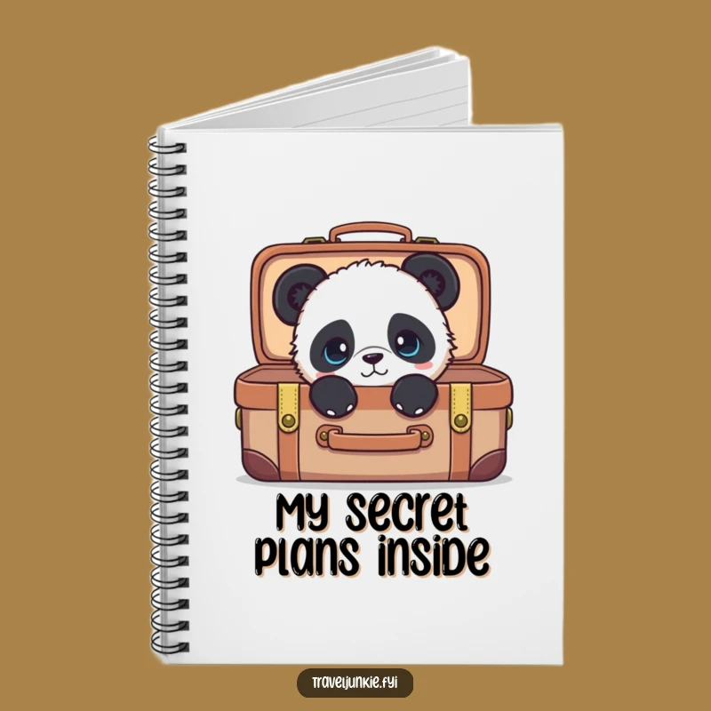 Funny Panda Suitcase Notebook: Peek into Your Plans!