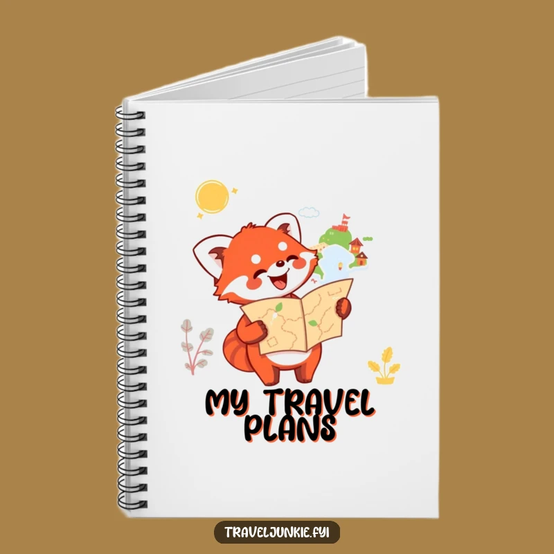 Funny Red Panda Map Notebook: Journal for Adventures, Enthusiastic Panda's Travel Diary