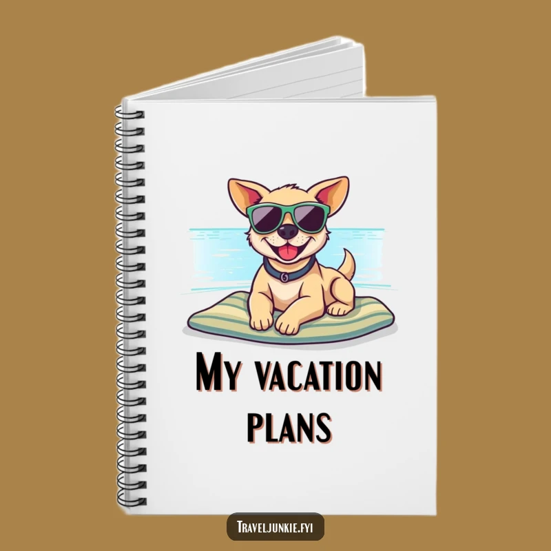 Funny Dog Sunglasses Beach Notebook - Relaxed Journaling Gift