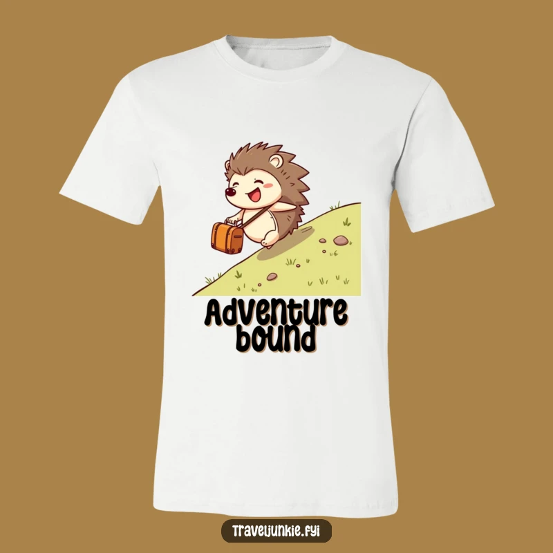 Funny Hedgehog Suitcase T-Shirt: Joyful Traveler Tee, Perfect Gift!