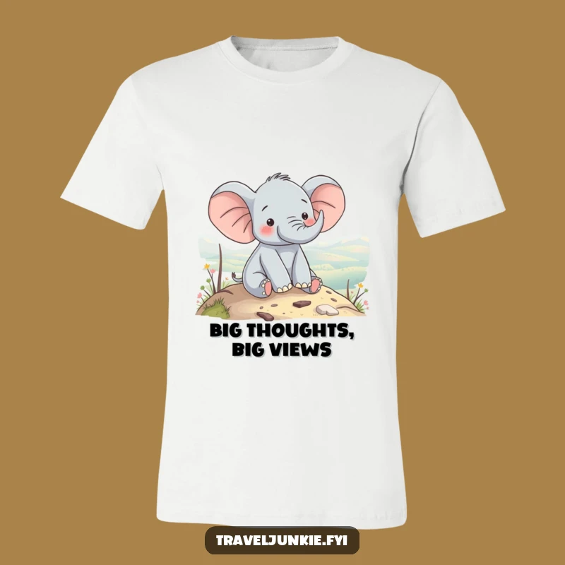 Funny Elephant View T-Shirt: Majestic Pachyderm Tee for Relaxed Vibes