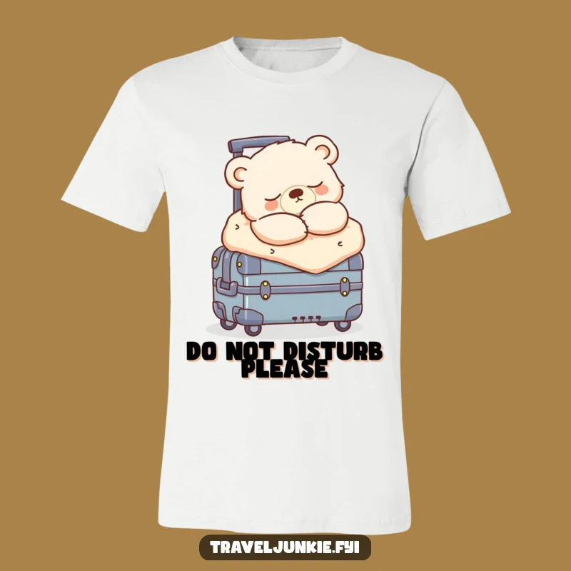 Funny Sleepy Bear Cub Suitcase T-Shirt: Cozy Adventure Nap Tee!