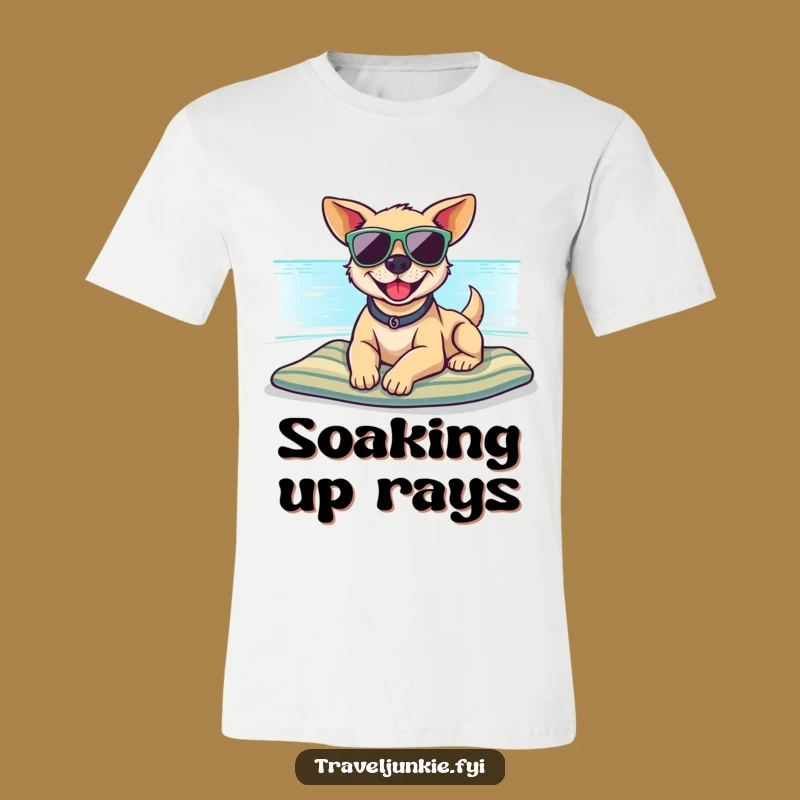 Funny Dog Sunglasses Beach T-Shirt - Relaxed Pup Tee Gift