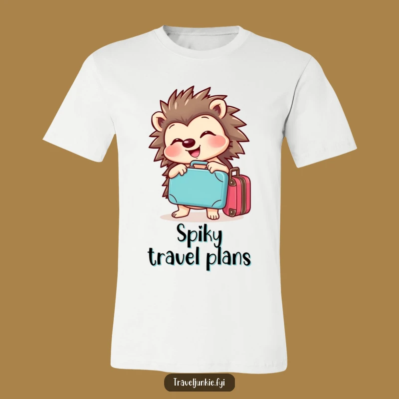 Funny Hedgehog Adventure Tee: Cheerful Traveler Shirt Gift