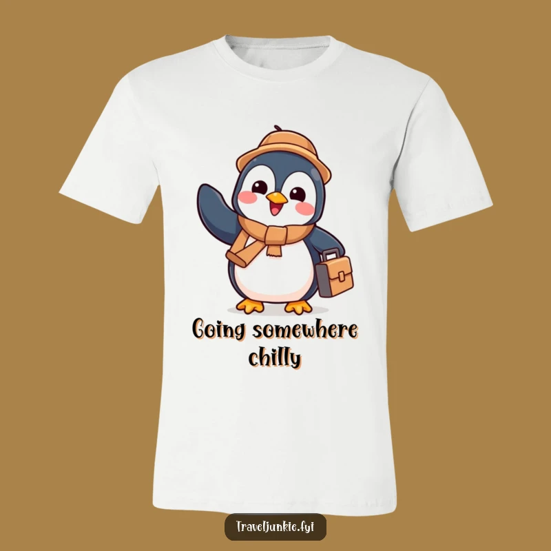 Funny Penguin's Grand Adventure T-Shirt: A Cheerful Farewell for Humorous Gifts