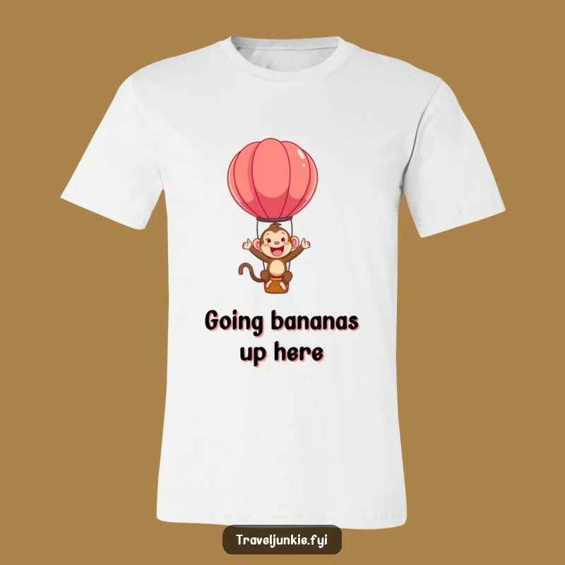 Funny Monkey Hot Air Balloon T-Shirt - Ecstatic Bounce, Perfect Funny Gift