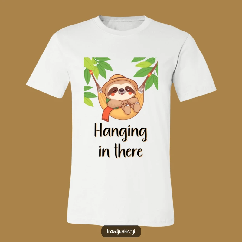 Funny Sloth Traveler T-Shirt: Content Hammock Life, Hilarious Gift Tee