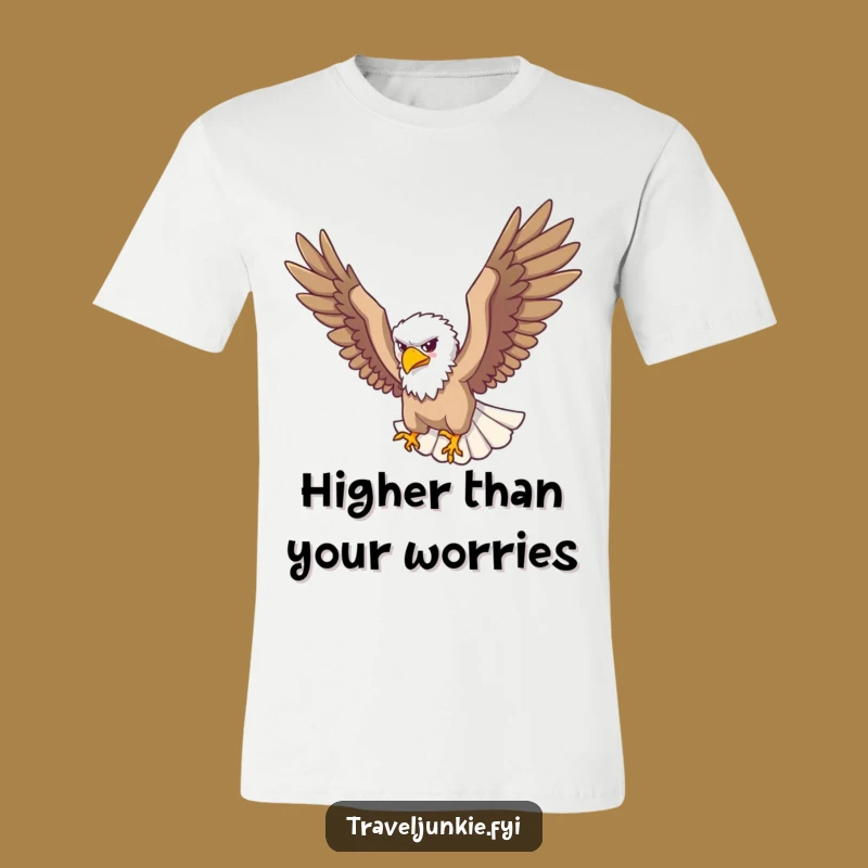 Funny Eagle Traveler T-Shirt: Soaring High, Adventure Tee