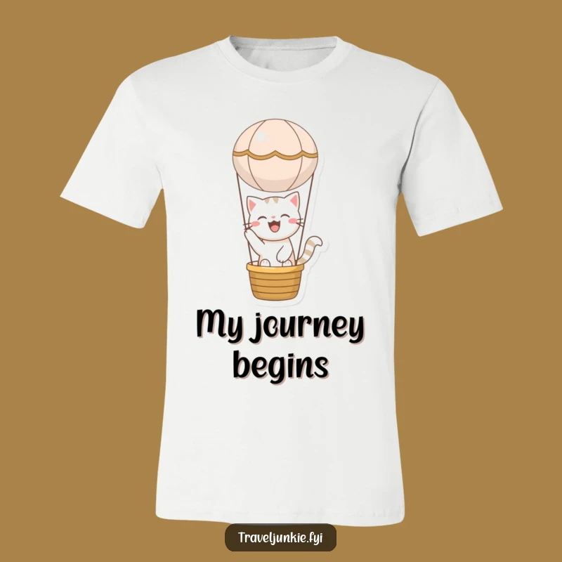 Funny Cat Balloon Ride T-Shirt - Joyful Adventure Character Tee Gift