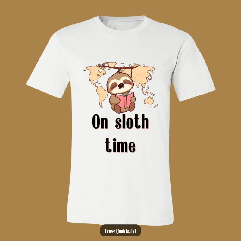 Funny Sloth World Map T-Shirt: Adventure at a Snail's Pace!