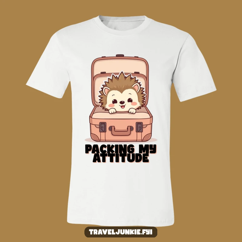 Funny Hedgehog Suitcase T-Shirt: Comical Travel Tee for Adventurous Souls