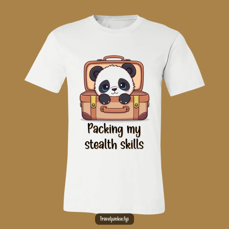 Funny Panda Suitcase T-Shirt: Peek Out Hilariously!