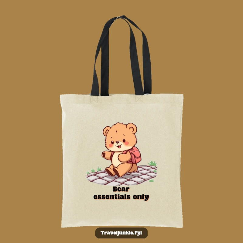 Funny Bear Cub Skipping Tote Bag: Carry Your Day with Joyful Humor