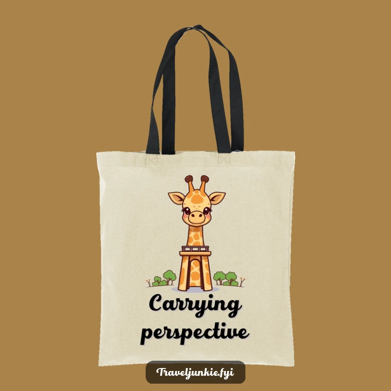 Funny Giraffe Landmark Tote Bag: Carry Your Curiosity, Explore Style!