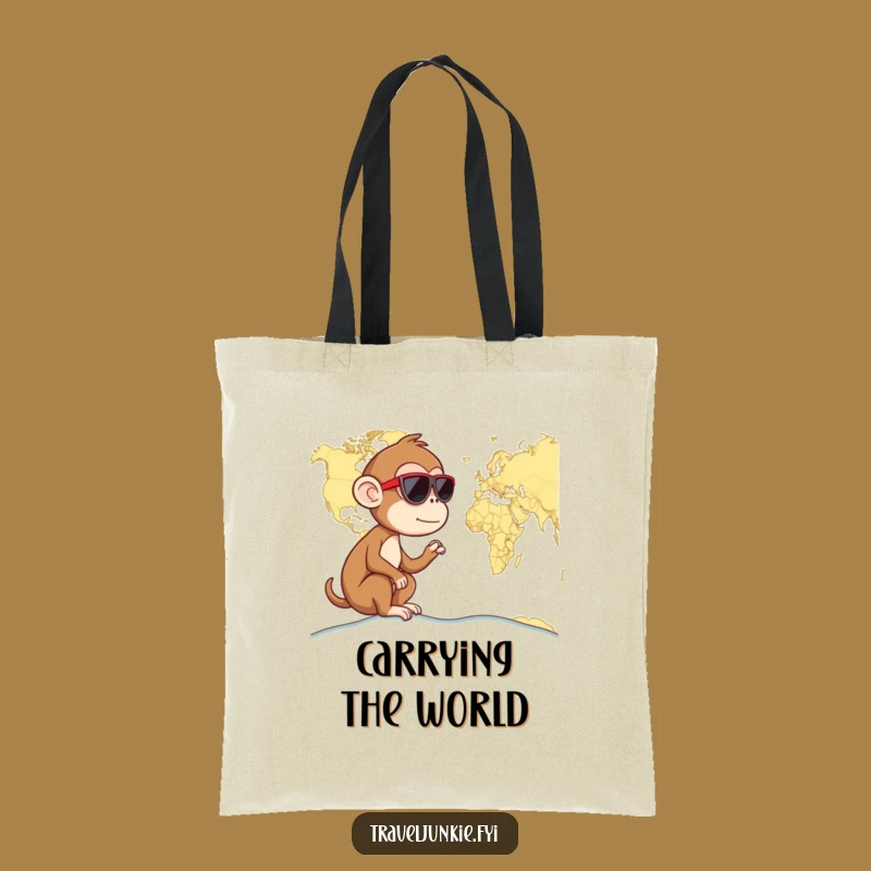 Funny Monkey Map Tote Bag: Carry Your World with Humorous Explorer Style