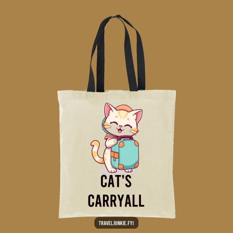 Funny Cat Travel Tote Bag - Playful Character Packing Accessory Gift