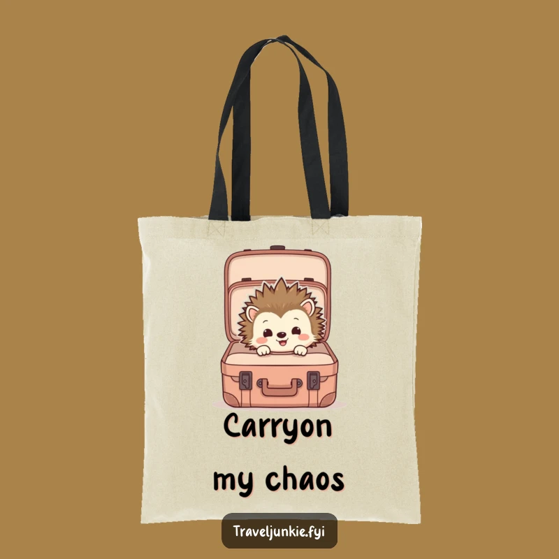 Funny Hedgehog Suitcase Tote Bag: Carry Your Essentials with Humorous Style