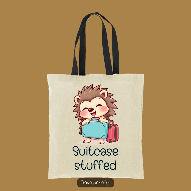 Funny Hedgehog Travel Tote: Cheerful Explorer Bag Gift
