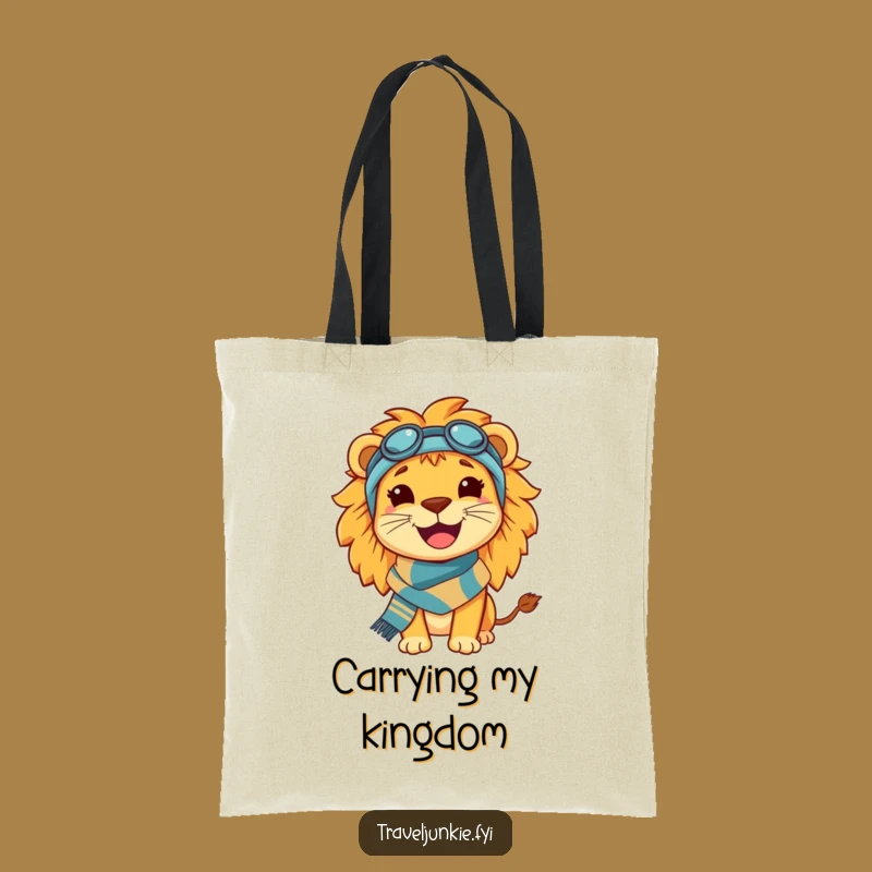 Funny Lion Travel Tote Bag: Carry Your Adventures with a Happy King