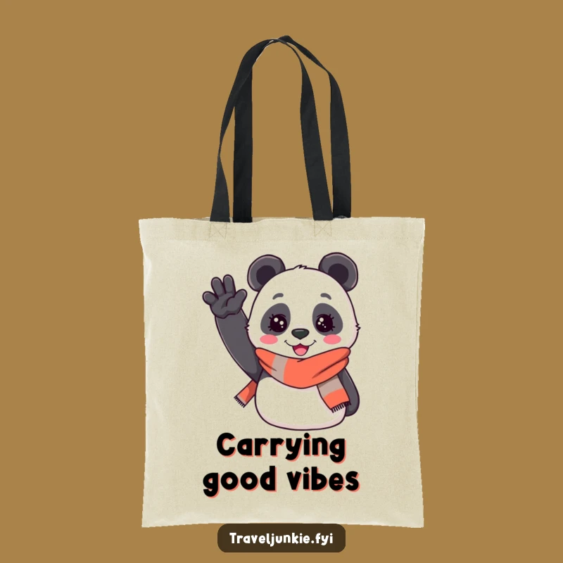 Funny Panda Greeting Tote Bag: Carry Your World with Friendly Humor, Perfect Gift