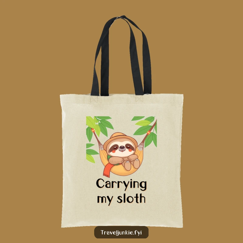 Funny Sloth Traveler Tote Bag: Content Hammock Carrier, Chic Gift